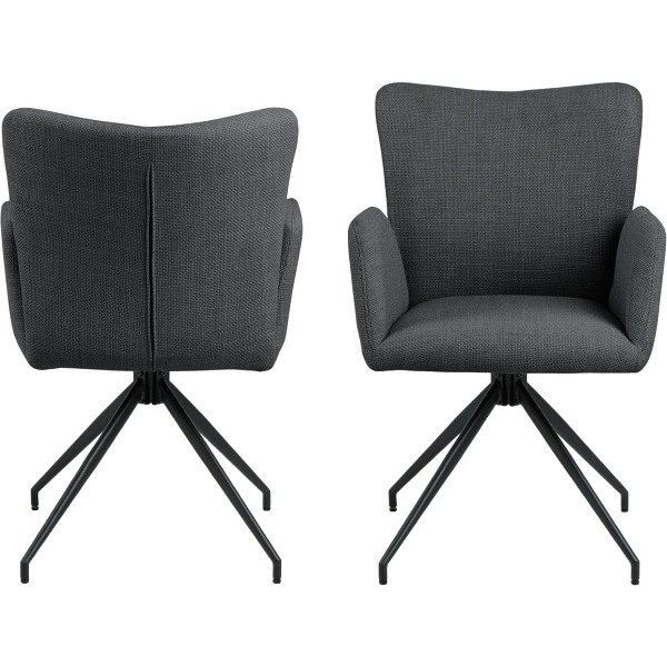 Krzesło Laura z podłokietnikami szary ciemny - ACTONA